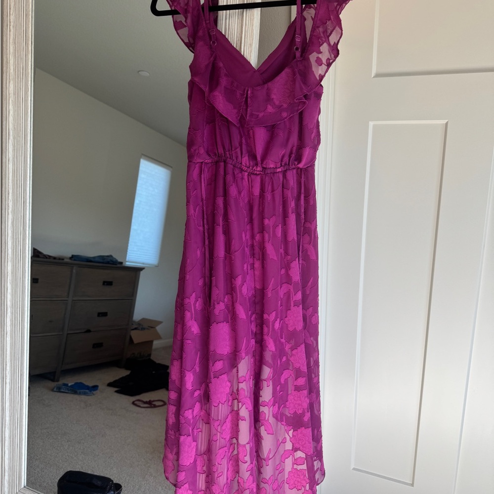 BCX Magenta Dress with Floral Accents